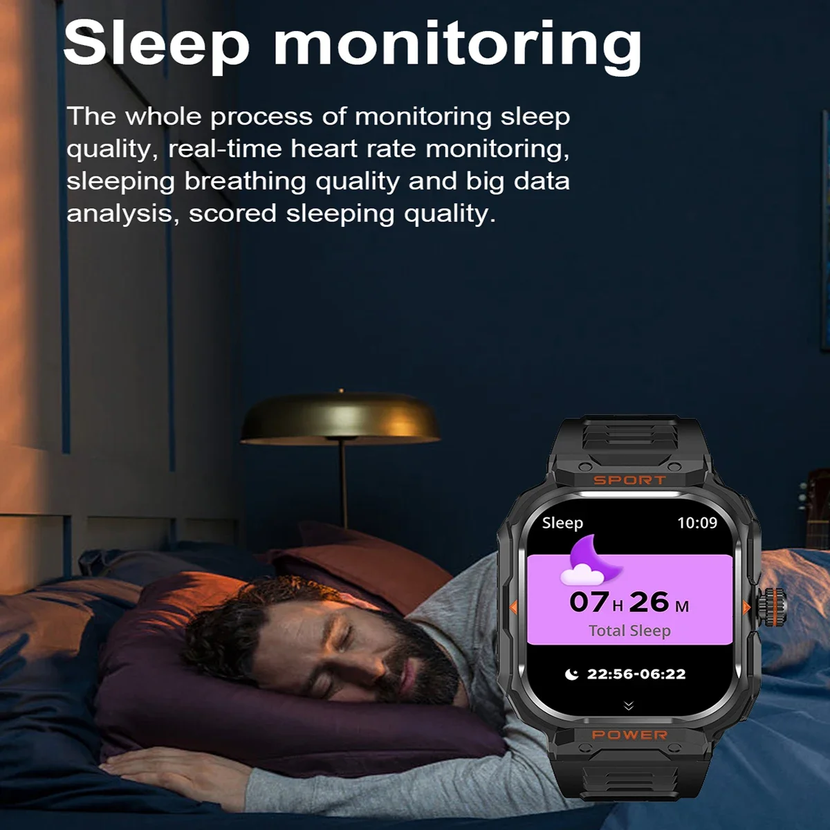 GT55  2 IN 1 Smart Watch With Earbuds Bluetooth Call Music Play Multiple Sports Mode Monitor Smartwatch For Men Android IOS