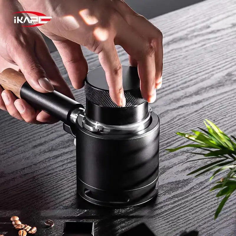 IKAPE Coffee Distributor, Fits 49MM, 51MM, 54MM, 58MM Espresso Portafilter Espresso, Gravity Distributor (Black/Sliver)