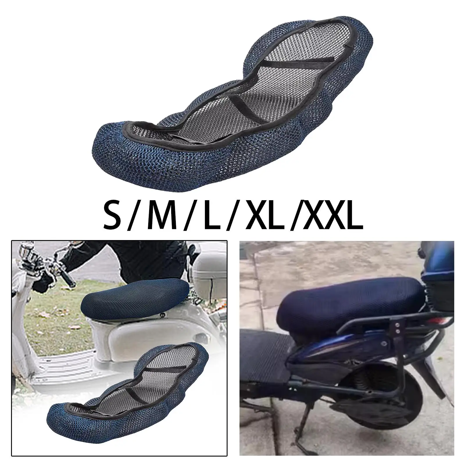Motorcycle Seat Cover Anti Slip Protector Comfortable Motorcycle Net Mesh Seat Full Cover for Motorbike Moped Motorcycle