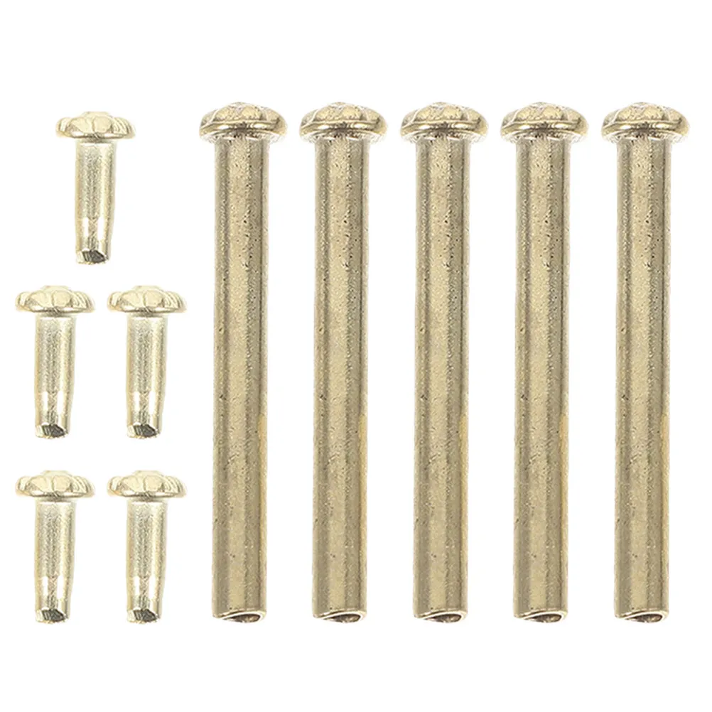 5Set Folding Fan Shaft Rivets Nuts Set Gold Plated Metal Repair Accessories for Handheld Folding Fan Restoration Robust Elegant
