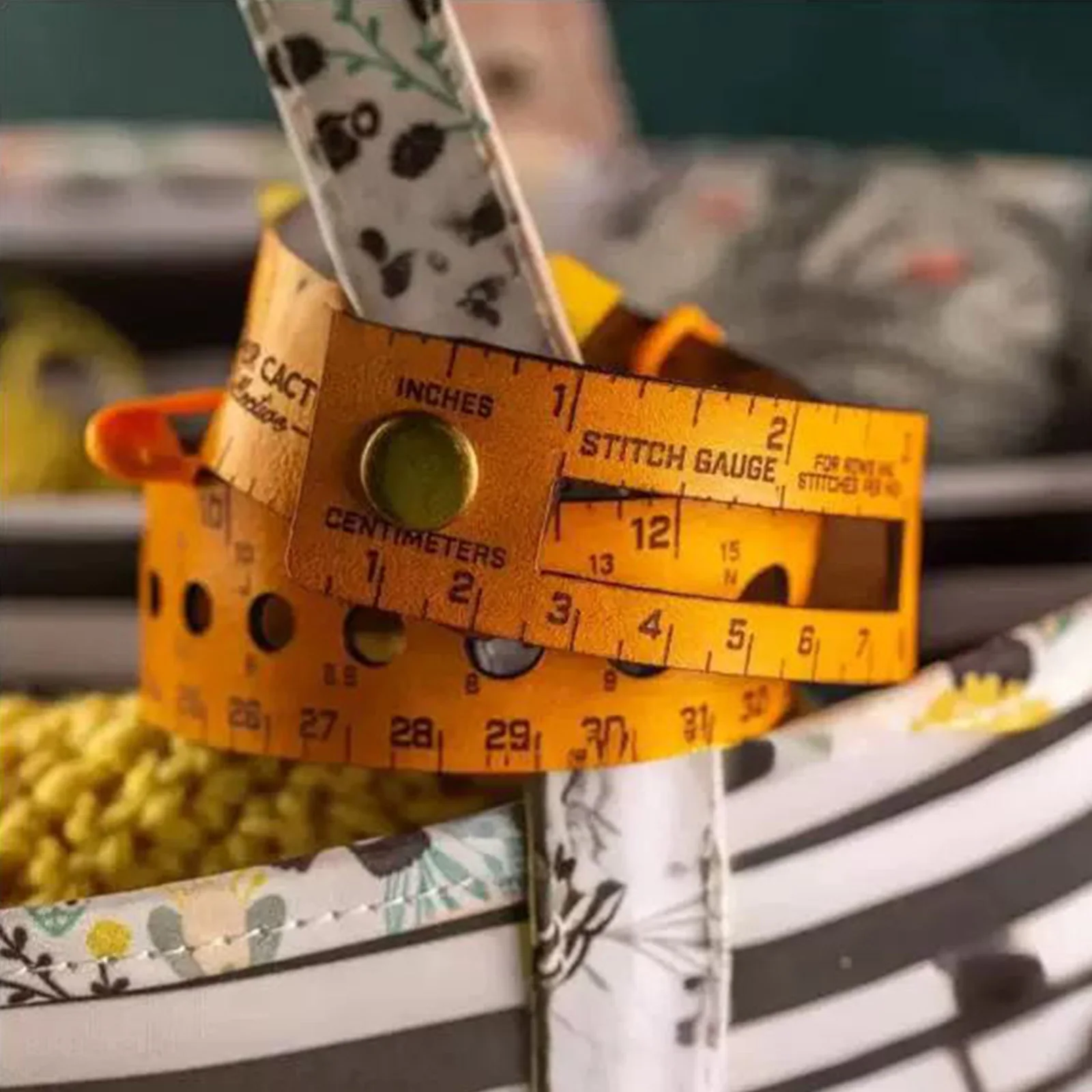 7 in 1 48cm Leather Measuring Tool Multi-Wrap Crochet Hole Measuring Ruler Portable Storage Leather Accessories For DIY Crafters