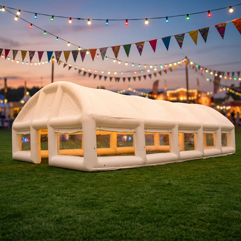 WINSUN Air sealed Inflatable Swimming Pool Cover Dome Tent   Inflatable bar Stage Disco LED Tent