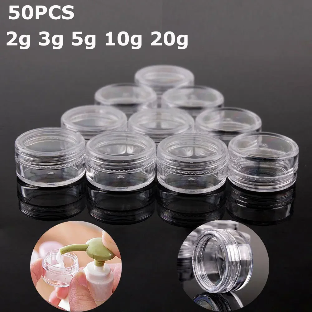 5PCS X 2g 3g 5g 10g 15g 20g Transparent Sample Jars Pot Containers for Cosmetic Makeup Face Cream Lip Balms Storage