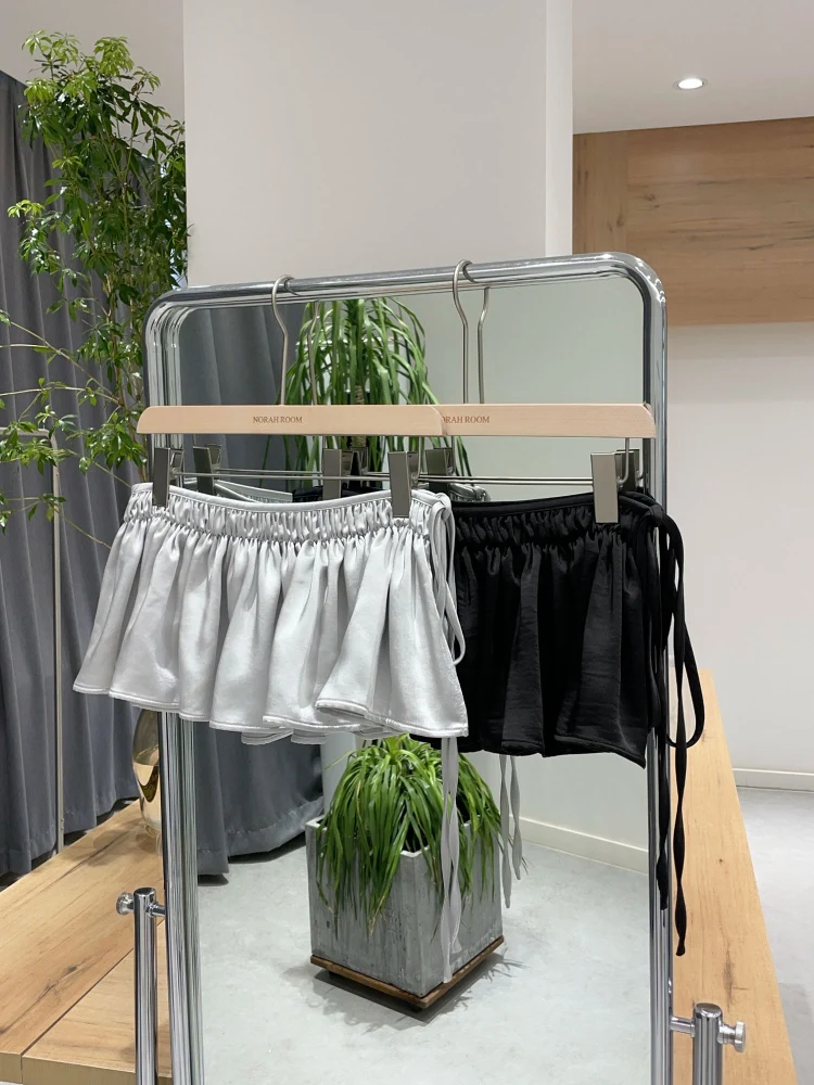   กระโปรงทรงเอเอวสูง แบรนด์ ANG Soft Light สไตล์เกาหลี รุ่นแท้ ผลิตภัณฑ์คุณภาพ ฤดูใบไม้ผลิ 2025 ผลิตจากเส้นใยโพลีเอสเตอร์