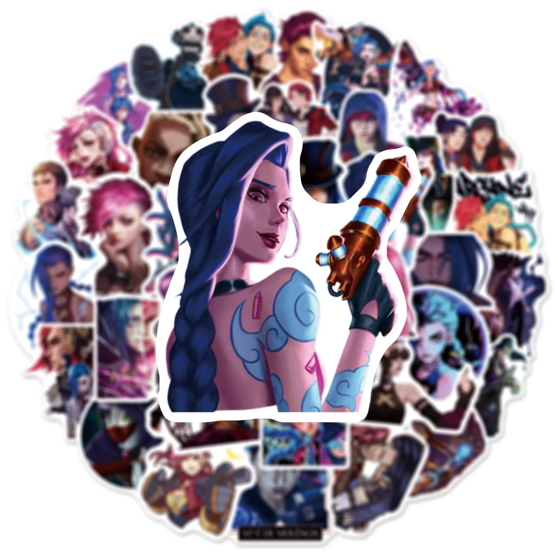 50PCS Arcane League of Legends Stickers Cool Game Animation LOL Decals Scrapbook Luggage Laptop Phone Guitar Bike Cartoon Toys