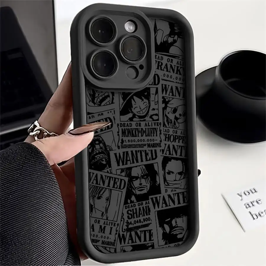 Telefoonhoesje voor iPhone XS Max 15 16 14 Plus 17 Air 13 12 11 Pro Max 16e XR Soft Shell Een Stuk Anime Monkey Luffy Zoro