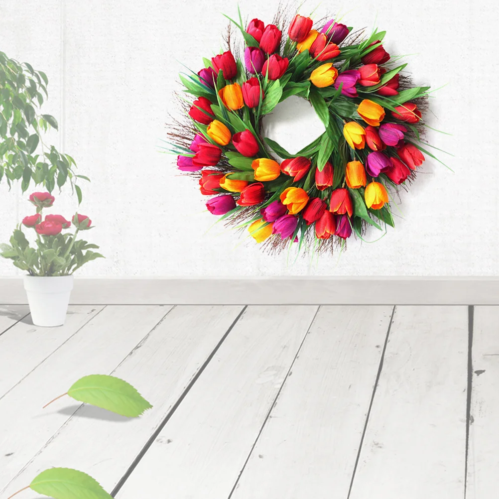 

1Pcs Simulation Flower Wreath Premium Material Door Wall Decoration Christmas New Year Garland Artificial Flower Door