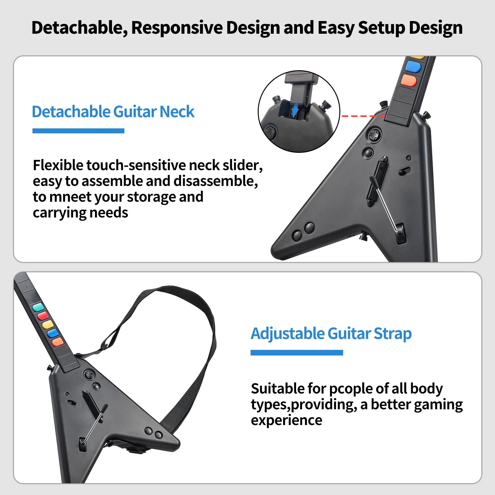 DOYO 2.4G Wireless Guitar Hero Controller per PC PS3 PS4 Compatibile Clone Hero Rock Band Gioco Joystick Remoto Console