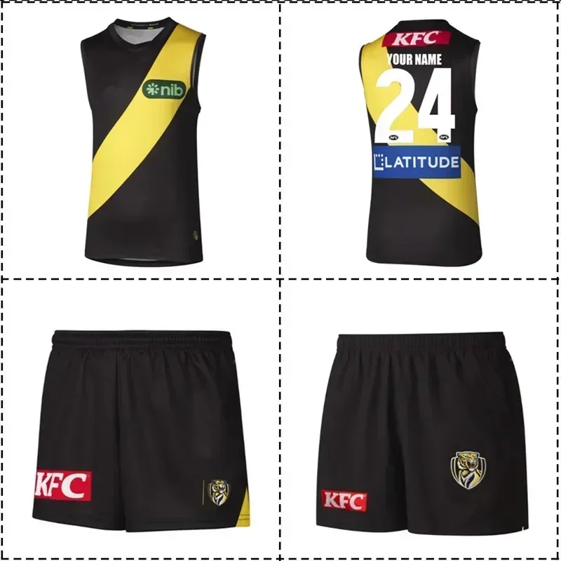 

LANGMAO 2024 Richmond Tigers Home Guernsey — мужской размер: S-5XL (печать индивидуального номера имени)