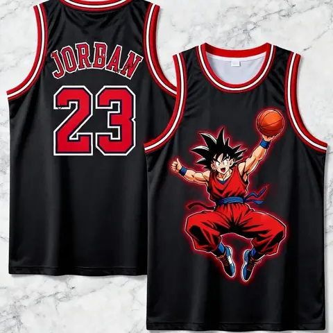 FamilyMatching 2026 New Anime Dragon Ball Z Goku Basketball Jersey Jordan #23 Special Edition Sports Tank Top