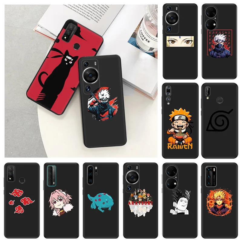 Soft Case for Honor 70 90 Magic5 Pro X6 X7 X8 a X9 b 8X Huawei P40Lite P30 P20 P Smart Cool N_Narutos Black Phone Cases Cover