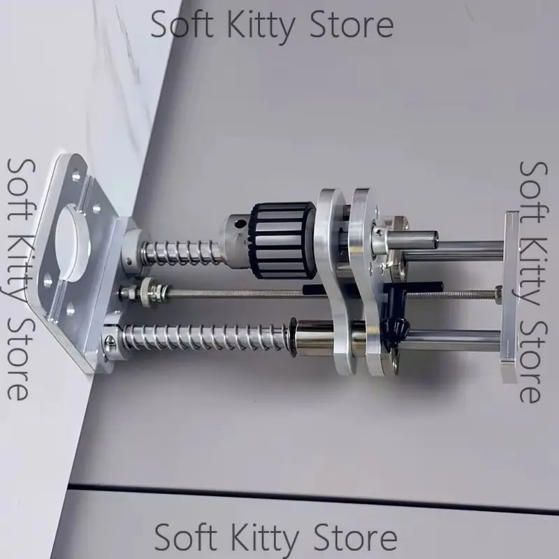 Vertical Aluminum Drill Stand 25cm Optical‑Axis Drilling Bracket,Hand Drill Support Holder with 1‑10mm Drill Chuck for Precise