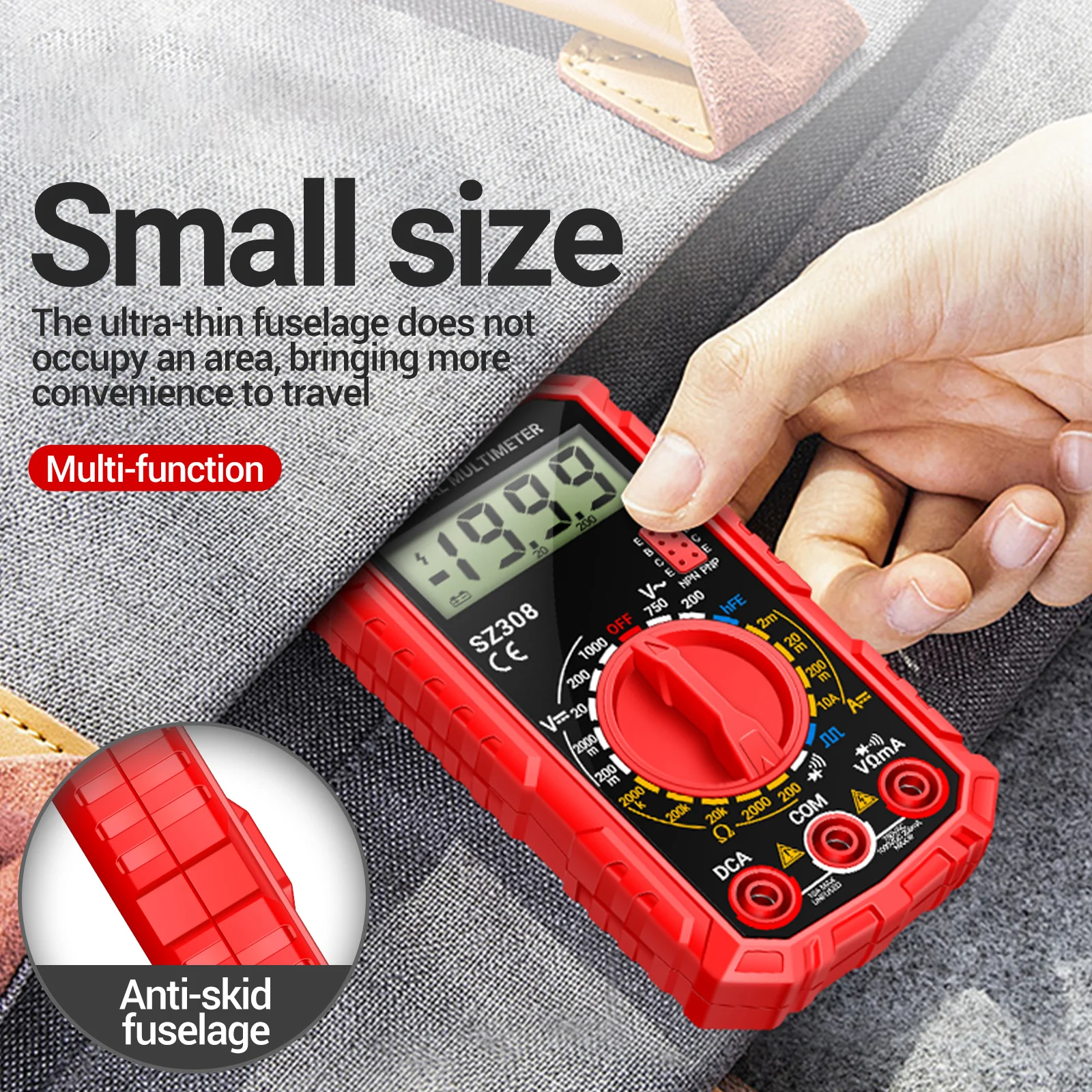ANENG SZ308 Digital Multimeter Square Wave Digital Tester 1999 Counts HFE Triode Buzzer Multimeter AC/DC Voltage DC Current