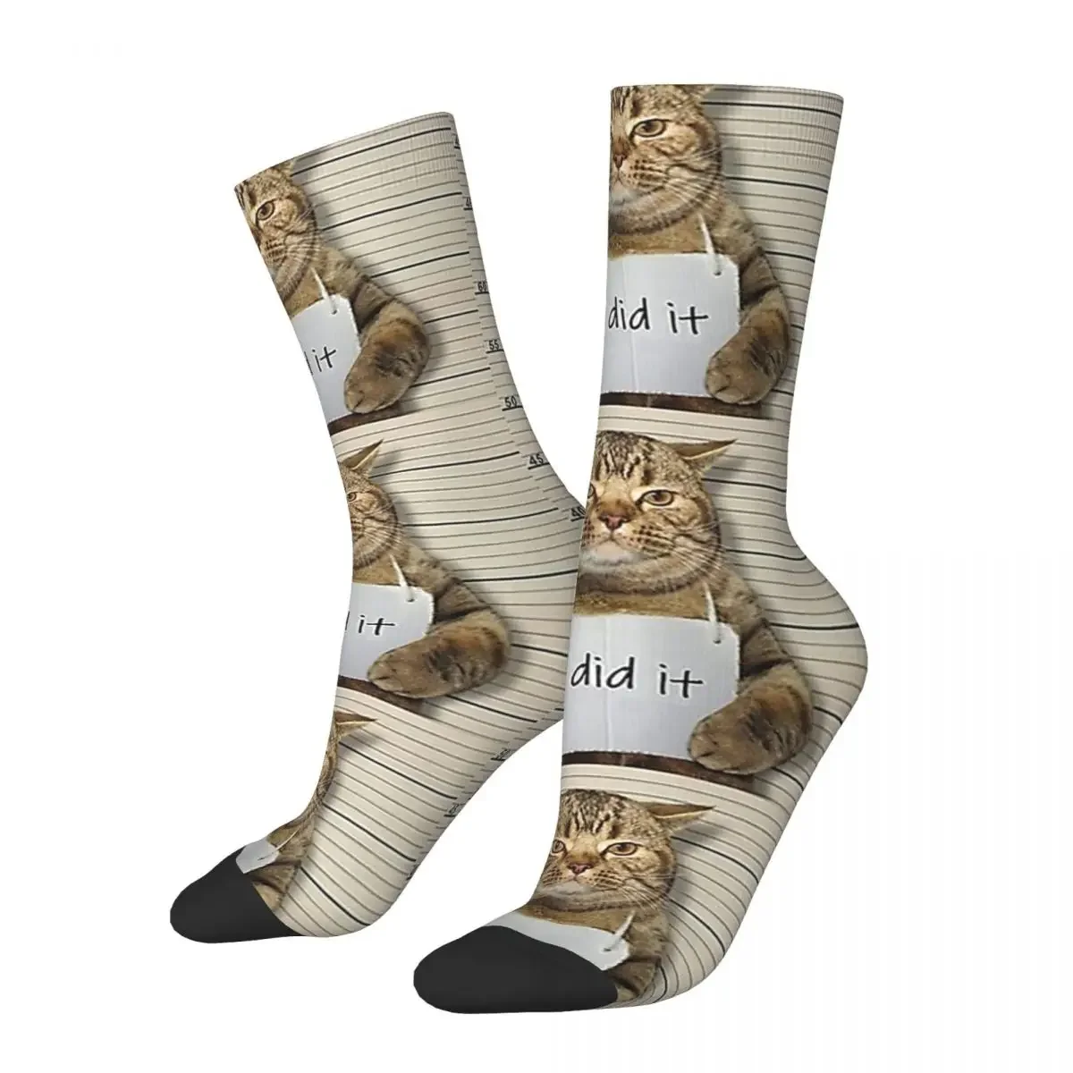 Criminal Cats - I Did It Socks Harajuku Super Soft Stockings All Season Long Socks Accessories for Man's Woman's Christmas Gifts