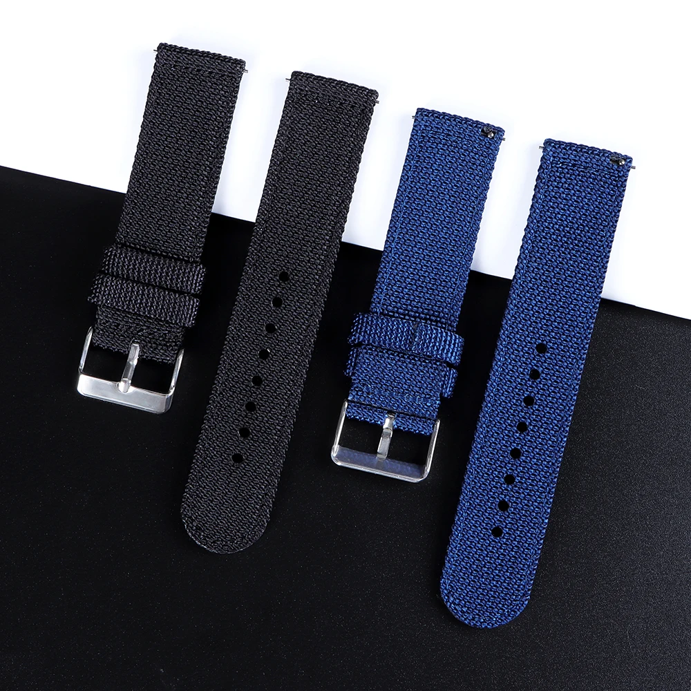 18mm 20mm 22mm 24mm Nylon Canvas Watch Band Woven Soft Belt Universal Bracelet for Men Women Sport Quick Release Wrist Band