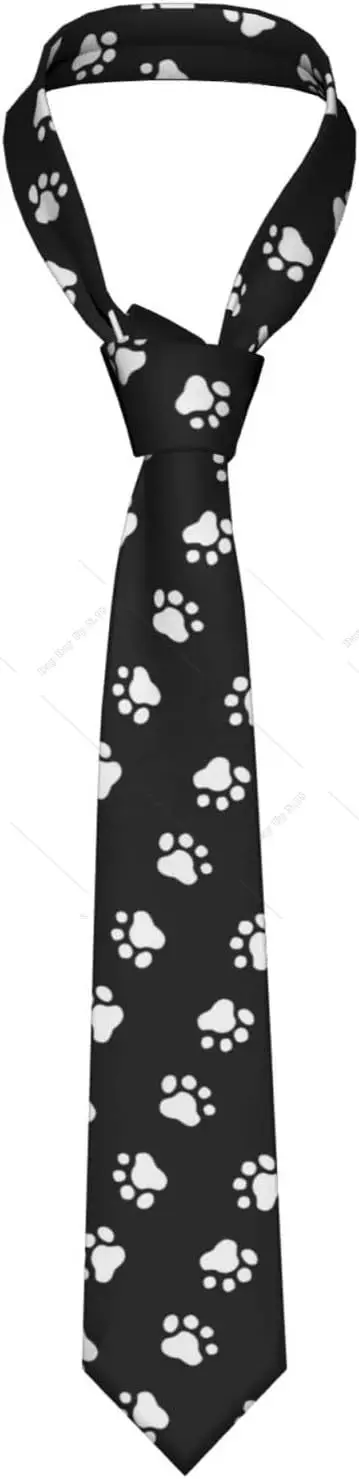 

Dog Cat Paws Tile Pattern Mens Tie Men's Novelty Printed Necktie Formal Party Wedding Gift Ties for Men Print