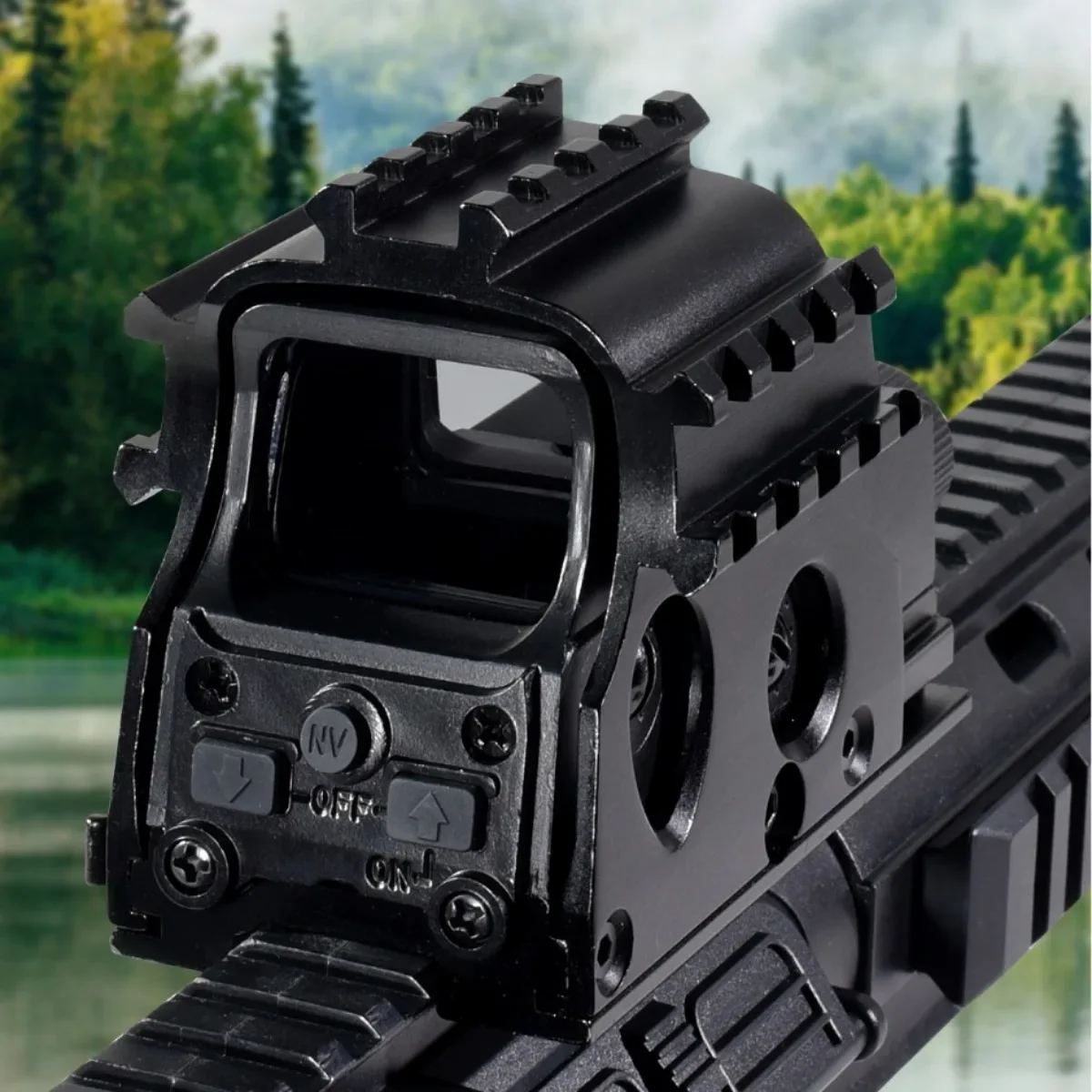 Tactical 553R Green Dot Sight Reflex Holographic with Red Laser Positioning and Aiming Hunting Airsoft Optic Rifle Scope 20MM