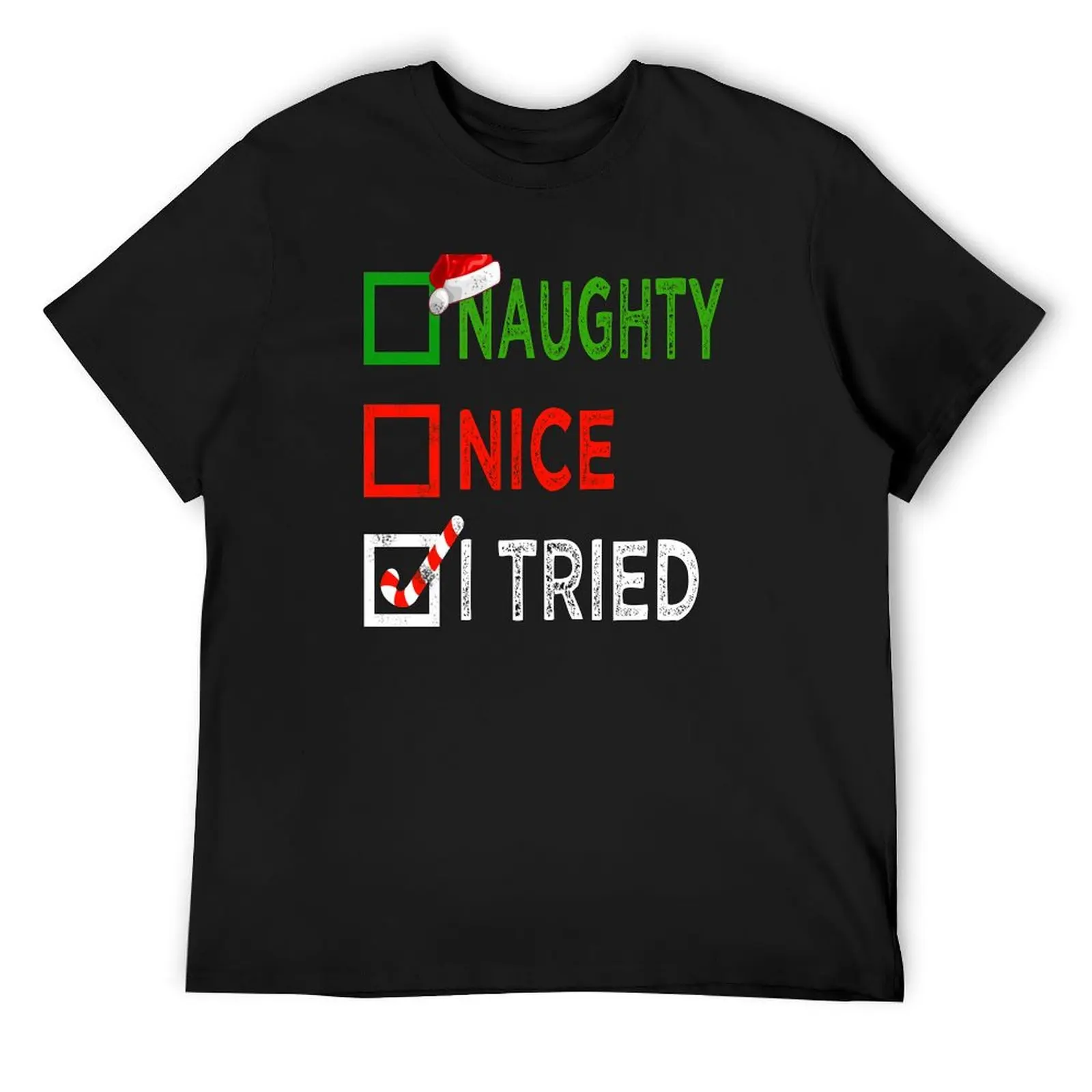 Nice Naughty I Tried christmas 2020 T-Shirt sports fans anime figures plus size men clothing