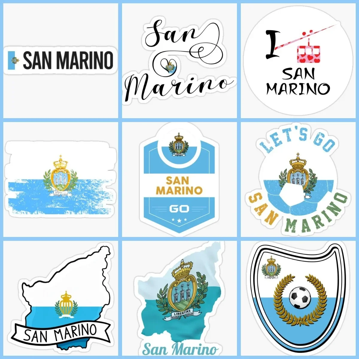 

SMR San Marino Flag Map Creativity Sticker Motorcycle Accessories Waterproof Wall Truck Wall Bicycle Van Car Helmet Racing Decal