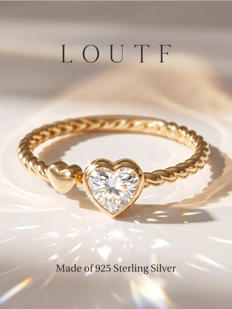 Delicate Sparkling Twisted Heart Zircon Ring For Women 925 Sterling Silver Engagement Wedding Fashion High Quality Fine Jewelry