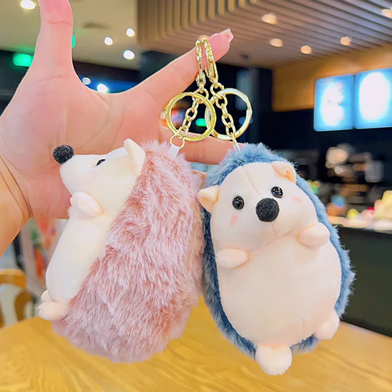 Stuffed Animals Plush Cute Hedgehog Plush Keychain Bookbag Pendant Doll Exquisite Beautiful Kawaii Brithday Gift for Friend