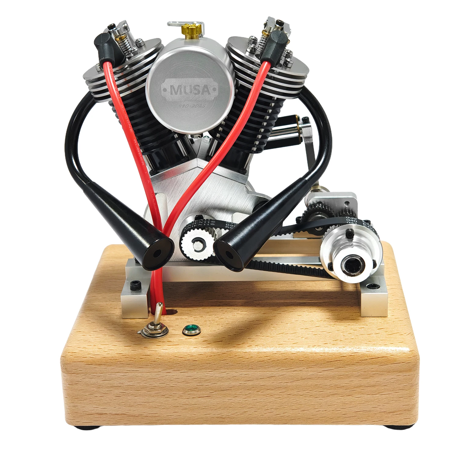 Mesin motor bensin empat langkah dua silinder MUSA V2-Twin model koleksi penggemar