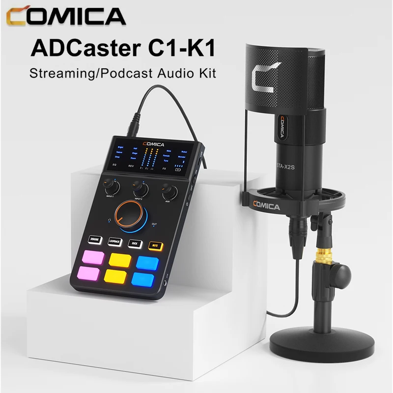 

Comica ADCaster Sound Card Kit w/ Voice Changer USB Audio Interfaces Audio Mixer Bluetooth-Compatibled Connection for Streasming