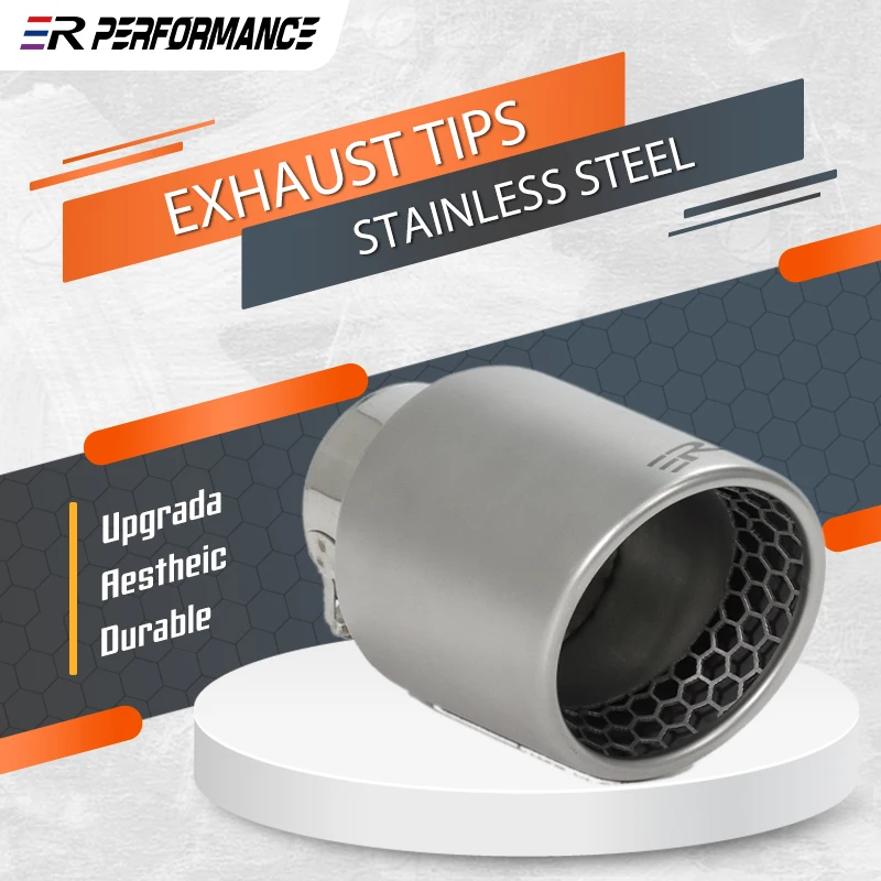 1PC Matte Stainless Steel Exhaust Tips Modify For 101mm Outlet Universal Cars Accessories Upgrade Muffler Pipe Tail Tip Nozzles