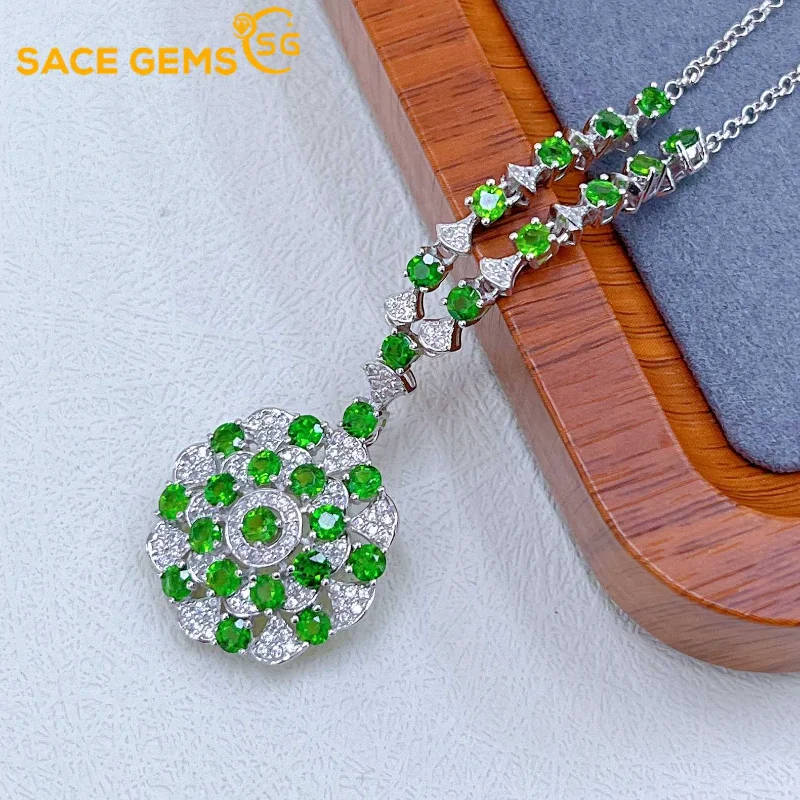 

SACE GEMS роскошные 925 Стерлинговое Серебро натуральные 3 мм фотоколье для женщин обручальное коктейльное бриллиантовое ювелирное изделие в подарок