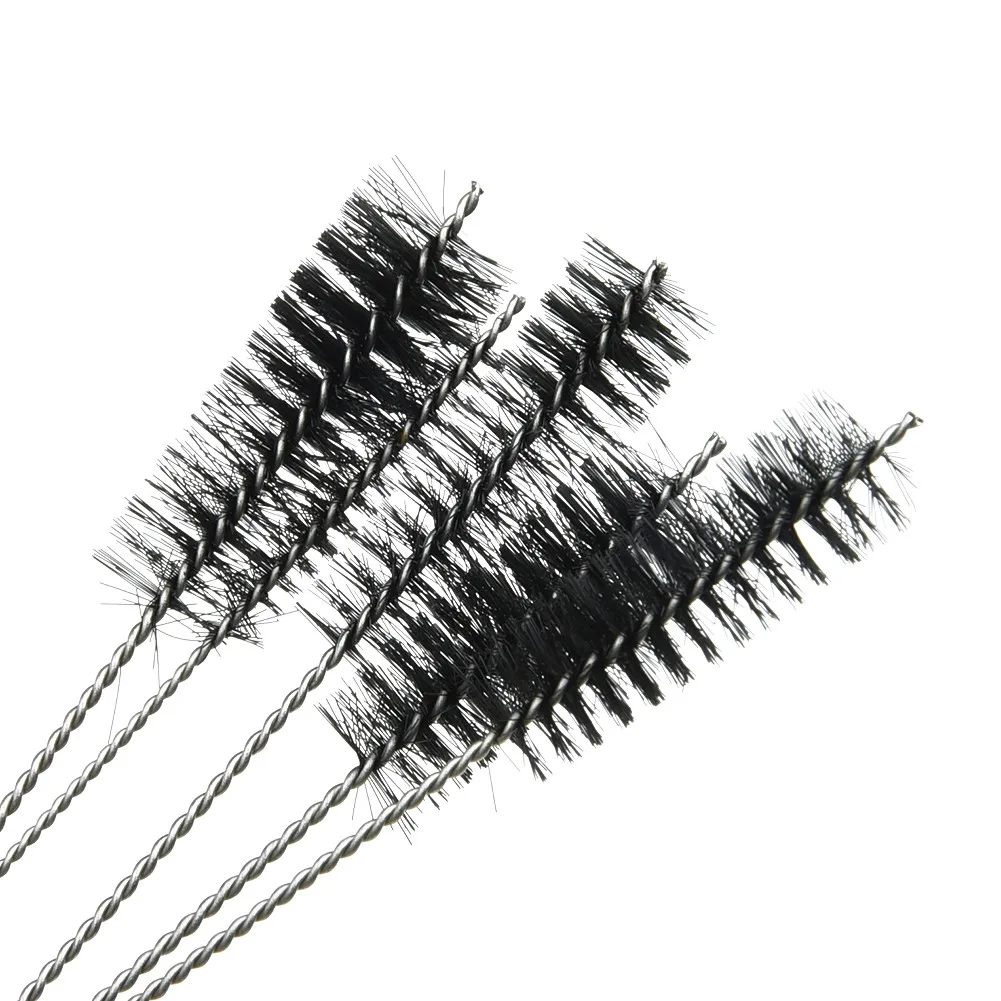 5Pcs Stainless Steel Wire Brushes Set Round Cylinder Bores Pipe Tube Cleaning Brush Hand Tools 2/4/5/6/8mm