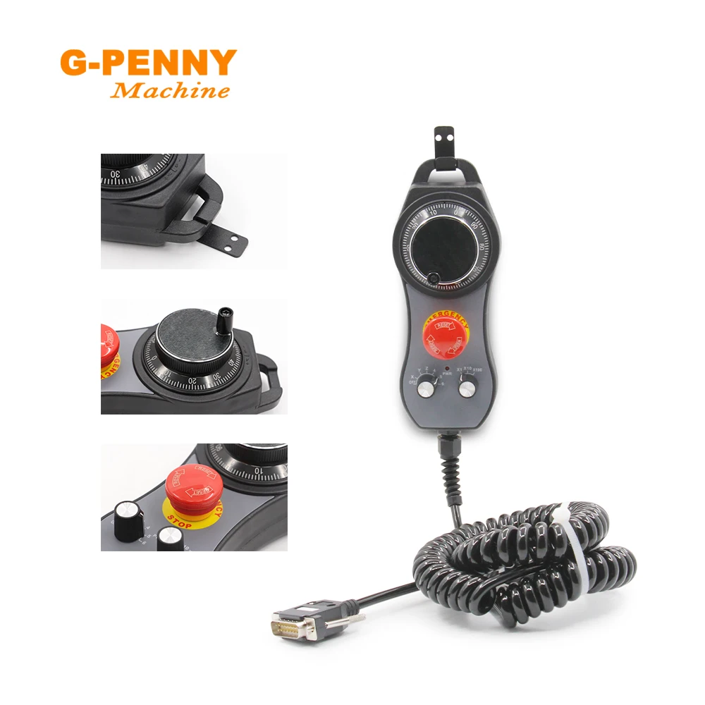 HandWheel 6 axis CNC MPG Pendant Hand wheel 100 pulse 5v & Emergency Stop CNC Router HandWheel