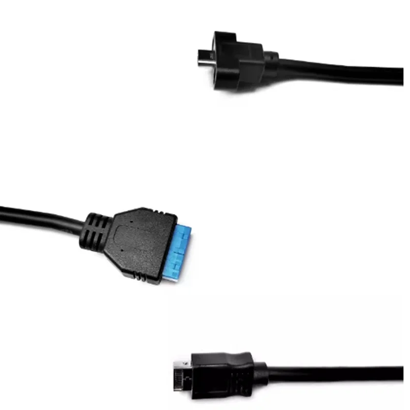 For Computer Chassis Mobile Hard Drive Adapter 70cm USB3.0 Front Panel Cable 19pin 20pin to Type-c USB 3.1 Data Cable,