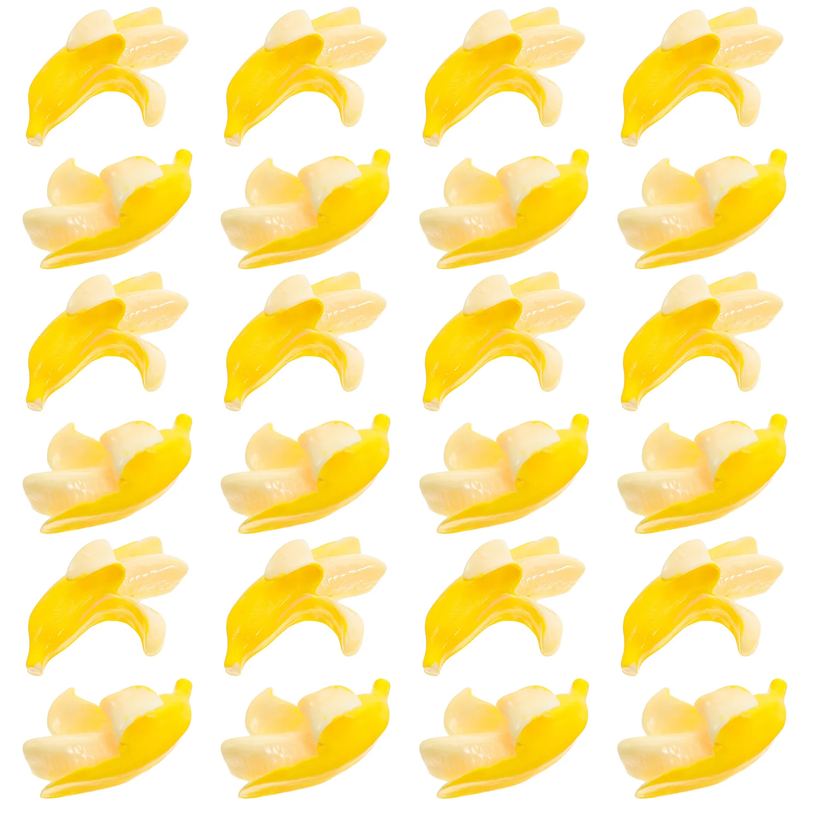 

100Pcs Lifelike Artificial Banana Miniature Resin Fruits for Decoration Realistic Fake Food Props Mini Scene Models
