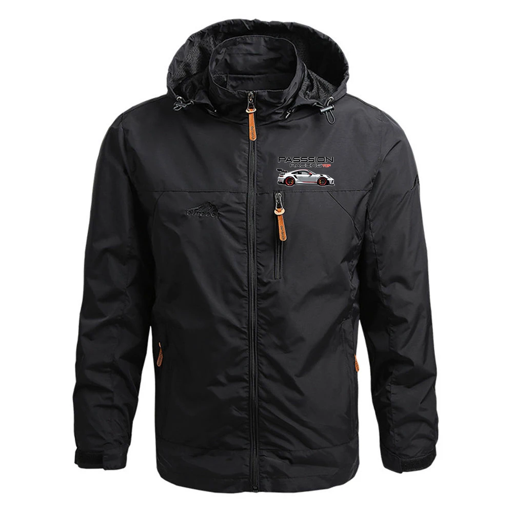 Top-level Racing Element Pattern 2026 New Men's Zip-Up Jacket – Windproof Casual Coat Stylish Spring and Autumn Hoodies