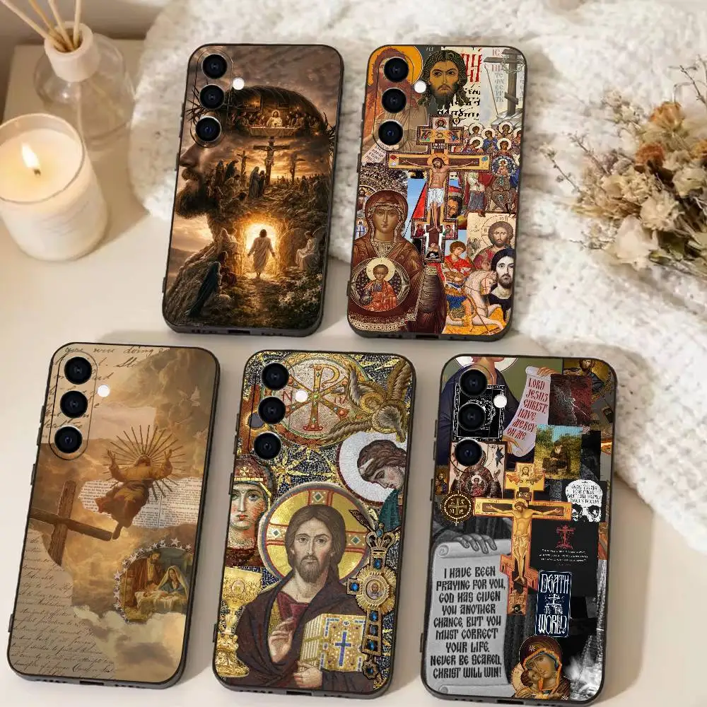 Orthodox Cross Icon  Phone Case For Samsung Galaxy A73,A72,A71,A70,A53,A52,A51,Soft Silicone Black Cover