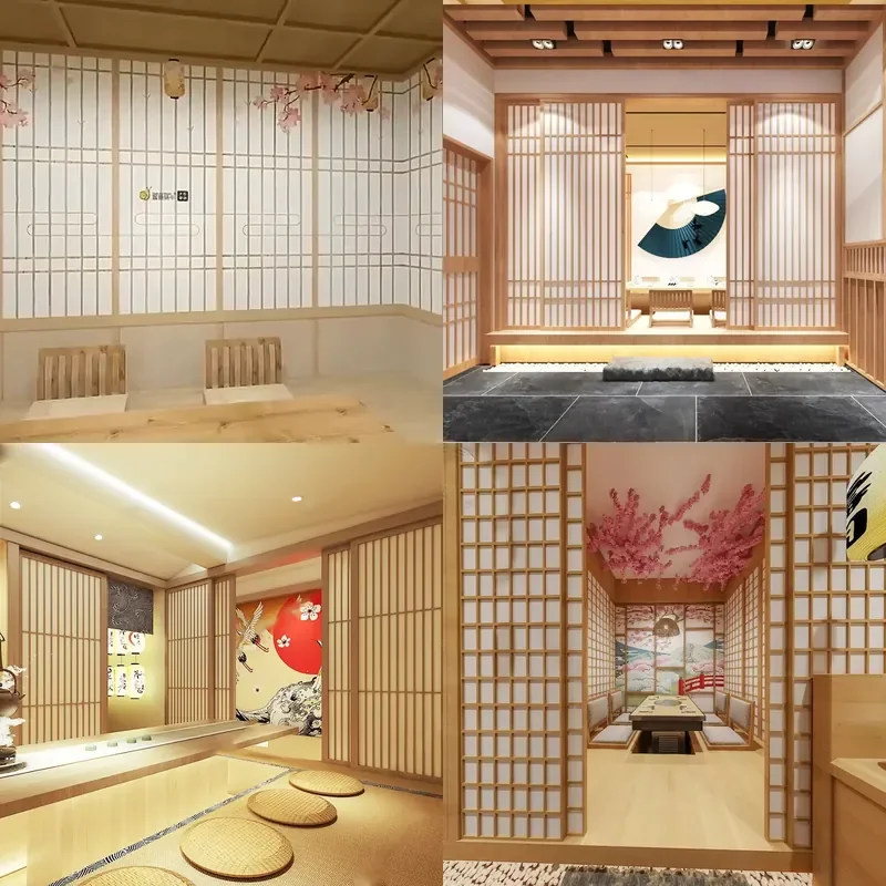 Custom Japanese Solid Wood Screen Partition Chinese Interior Divider for Living Room Sliding Door Furniture Decorative