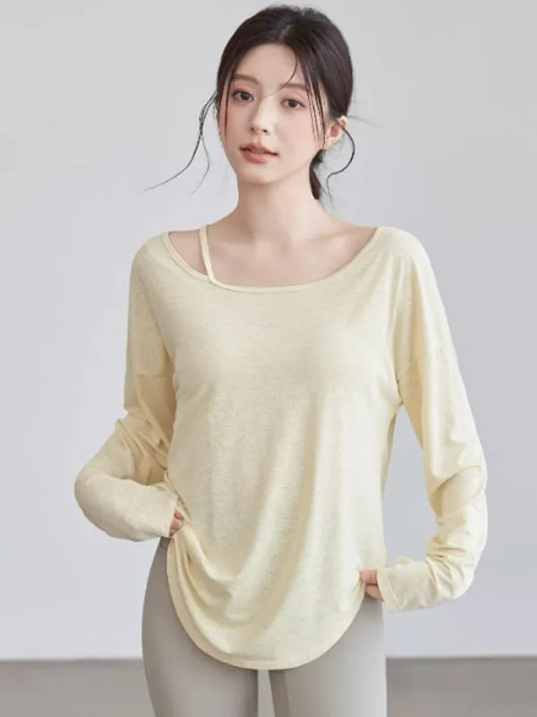 

Breathable Yoga Cover-up: Lightweight, Loose-fitting, Slimming Sports Top Pilates, Running Fitness Training Long-sleeved Gym