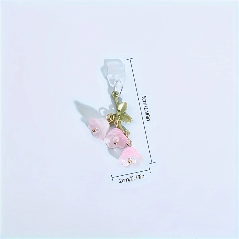 Leaf Dust Plug Exquisite Mobile Phone Dust Plug Acrylic Dust Plug Cute For Android Phone Mobile Phone Type-C Devices