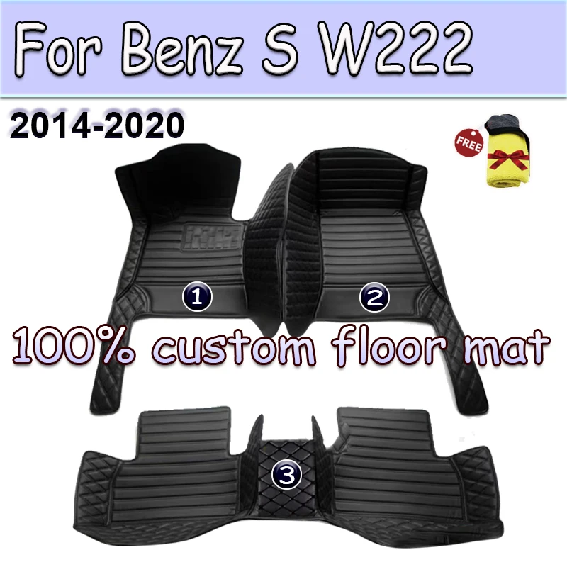 

Car Floor Mats For Benz S W222 Sedan 4-seat 2014 2015 2016 2017 2018 2019 2020 Foot Pads Carpet Cover Interior Accessories