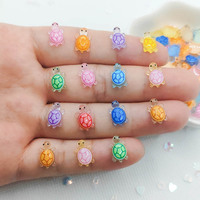 30pcs Mixed Luminous Nail Resin Cartoon Turtle Series Jewelry Water Diamond DIY Nail Art Jewelry