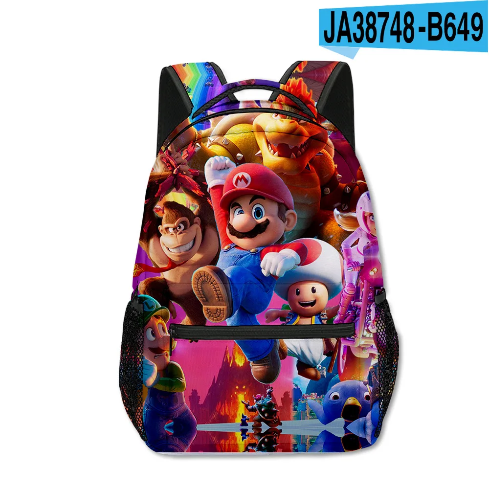 Marioed Super Mario Large Capacity School Bag Fully Printed Fashion Backpack  Backpack Birthday Gift Mochila