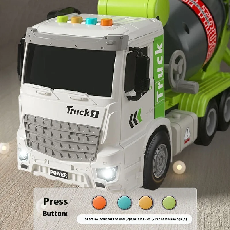 Simulation Inertia Engineering Vehicle Cement Mixing Discharge Sound And Light Concrete Boy Set Toy Car Engineering Vehicle Mode