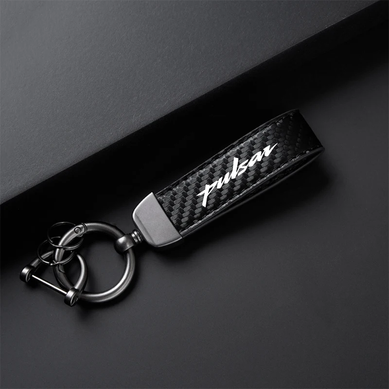 High-Grade Carbon Fiber Motorcycle Keychain Holder Keyring for Bajaj Pulsar 200 NS/200 RS/200 A with logo Accessories