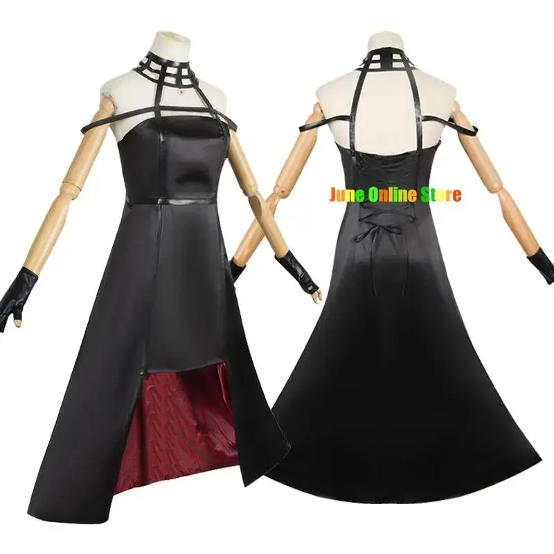 Yor Forger disfraz de Cosplay de la familia Spy X, traje de Cosplay de Yor Briar, peluca negra, vestido, ropa de Halloween para mamá Anya, Killer para mujer