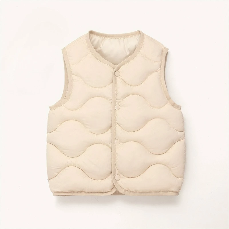 2026 Autumn Winter Kids Quilted Padded Vest New Style Boys Girls Warm Sleeveless Cotton Outerwear