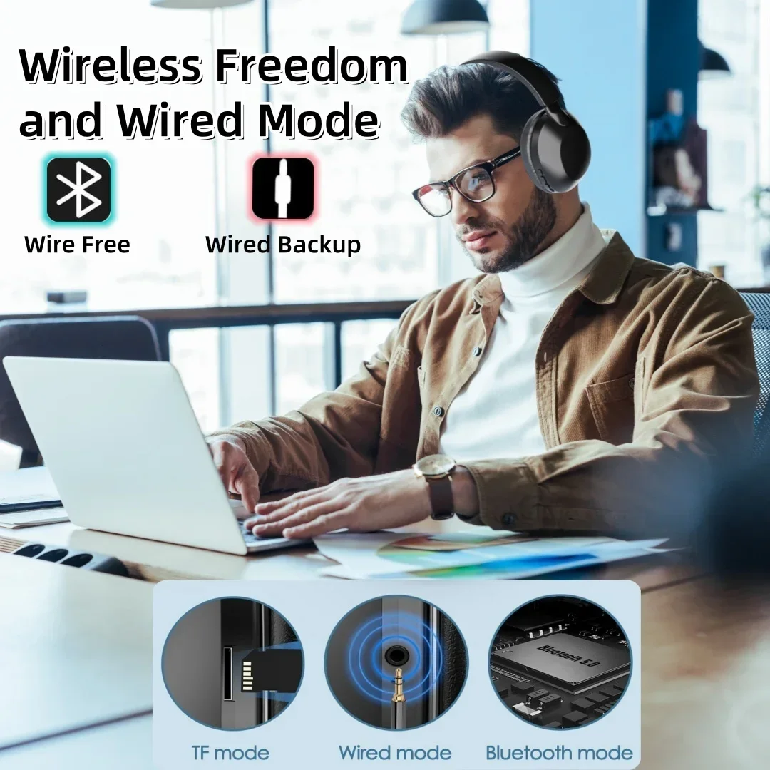 SODO SD1102 سماعات رأس لاسلكية HiFi ستيريو فوق الأذن سماعات قابلة للطي خفيفة الوزن بلوتوث 5.3 سماعة رأس للسفر/الهاتف المحمول