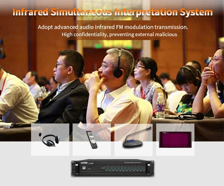 12 channels multi languages anti-interference simultaneous interpreter console unit conference translation system infrared