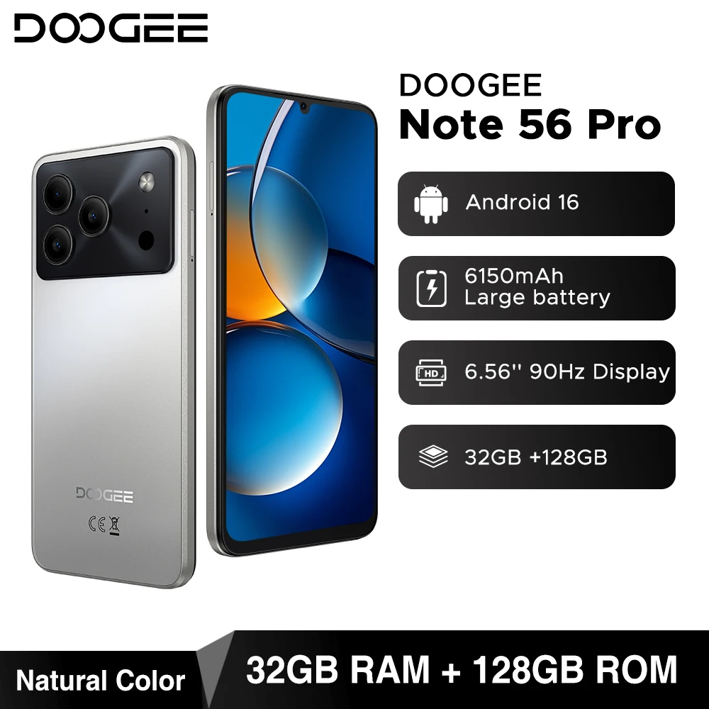 グローバル版 DOOGEE Note56 Pro スマートフォン Android 16 6150mAh