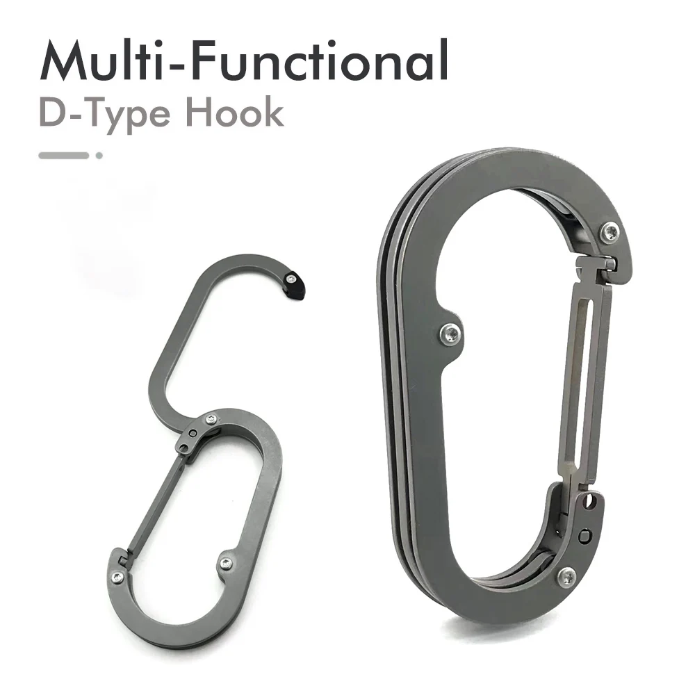 Stainless Steel Heavy Duty Hook, Large Carabiner Clip for Backpack Hanging, Outdoor Gear Accessories - Durable Lightweight 50KG