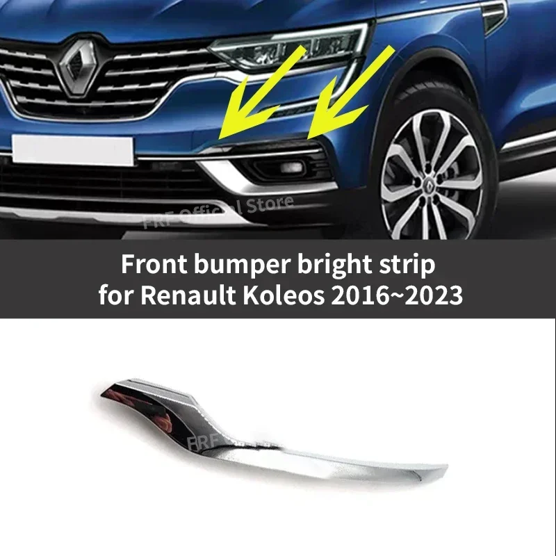 

Front Bumper Bright Strip For Renault Koleos 2 Samsung QM6 2016~2023 2022 2021 2020 Accessorie Headlight Bumper Decorative Strip